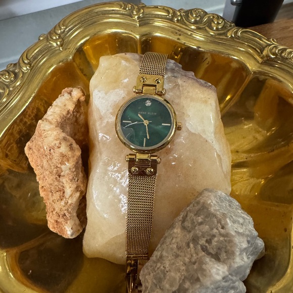 Anne Klein Gold Mesh Watch with Green Dial - Picture 5 of 5